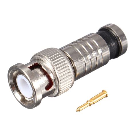50 Pcs Compression Bnc Male Connector Plug For Coaxial Rg59 Cable Cctv Camera In Connectors From