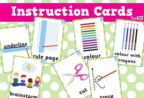 Visual Instruction Cards Classroom Games Classroom Displays Visual