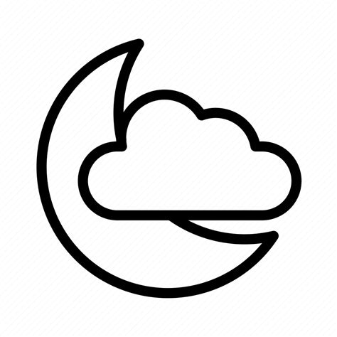 Climatology Cloud Cloudy Moon Night Partly Weather Icon