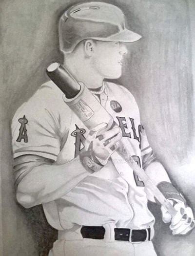 Mike Trout Drawing Hand Sketch By Tysebold6 On Deviantart