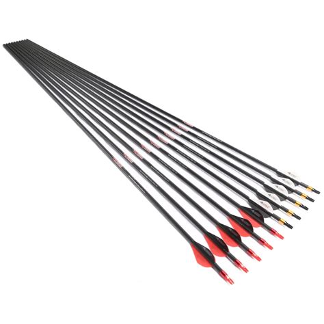 6pcs Archery Carbon Arrow Spine 300 340 400 500 600 700 800 Id62mm 30