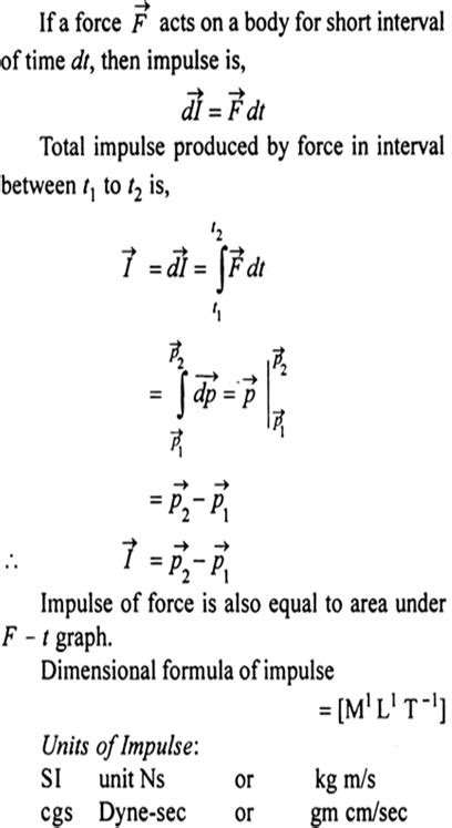 Impulse Dimensional Formula Impulse Definition Equation Calculation