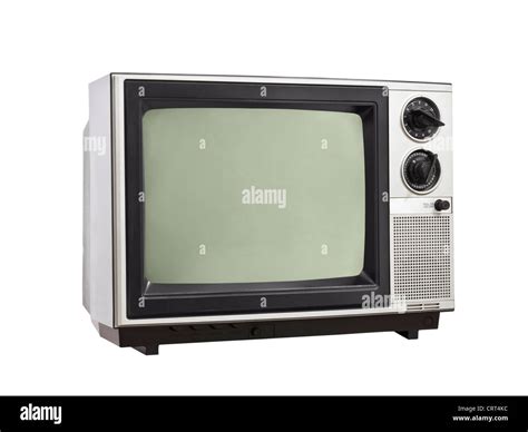 Vintage Television Isolated With Clipping Path Stock Photo Alamy