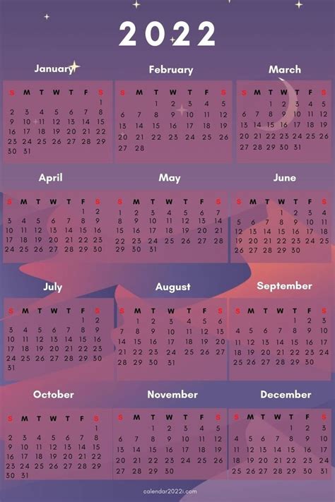 Beautiful 2022 Phone Calendar Wallpaper Theme Layout Design