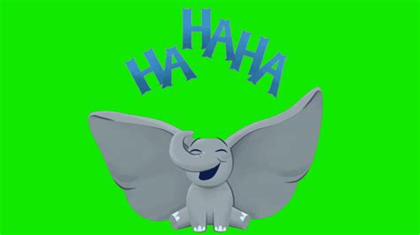 Cute Laughing Elephant Animated Green Screen Video Youtube