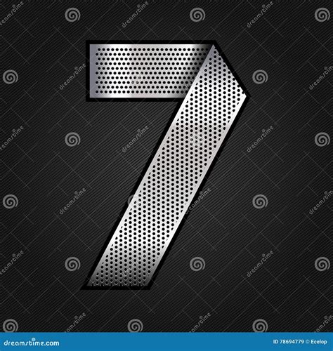 Number Metal Chrome Ribbon 7 Seven Stock Illustrations 2 Number Metal