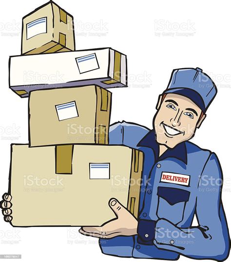 Delivery Mailman With Packages Stock Illustration Download Image Now