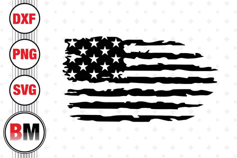 Distressed American Flag Svg Png Dxf Files By Bmdesign Thehungryjpeg