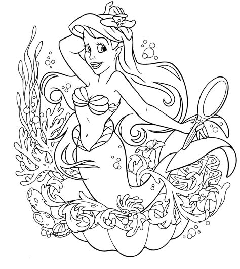 Mermaid Birthday Party Coloring Pages