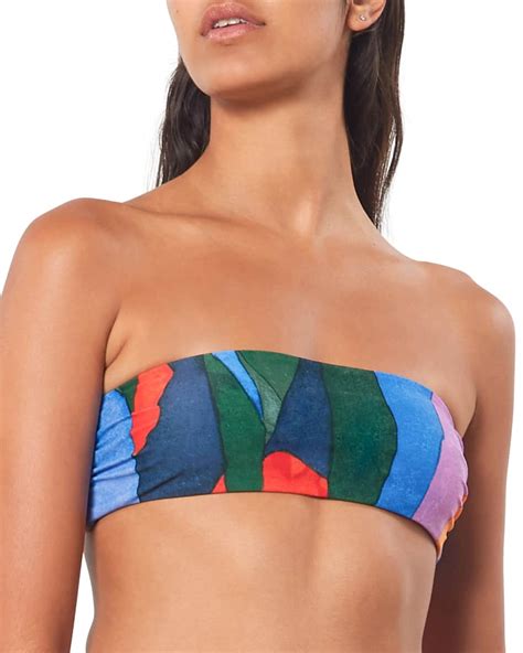 Mara Hoffman Abigail Colorblock Bandeau Bikini Top Neiman Marcus