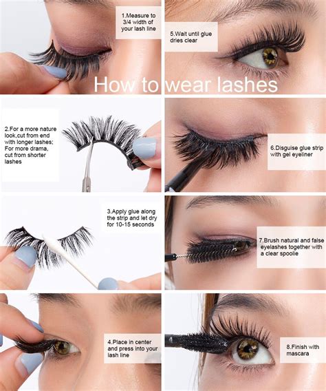15 20mm natural 3d false eyelashes fake lashes makeup kit mink lashes extension mink eyelashes