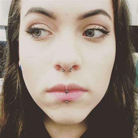 Fresh Vertical Labret And Healed Septum On A Great Customer Congrats