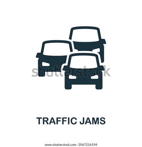 Traffic Jams Icon Monochrome Sign Big Stock Vector Royalty Free