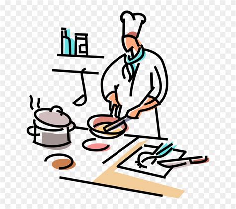 Chief Clipart Line Cook Preparing Food Clipart Png Download 71362