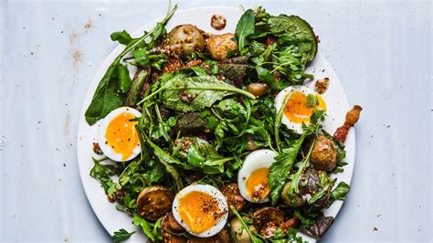 Summer Greens With Mustardy Potatoes And Six Minute Egg Recipe Bon Appétit