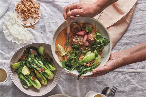 Serve these dumplings with rice vinegar, soy sauce and a clove or two of raw garlic. Meatballs with peanut satay sauce | Woolworths TASTE