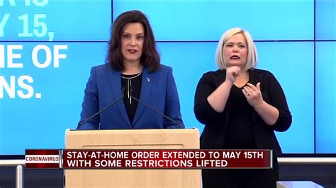 Whitmer Extends Stay Home Order Through May 15 Eases Rules