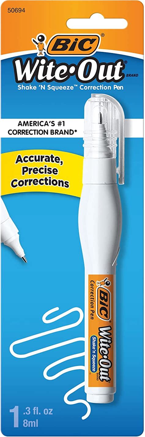 Bic Wite Out Brand Shake N Squeeze Correction Pen 8 Ml