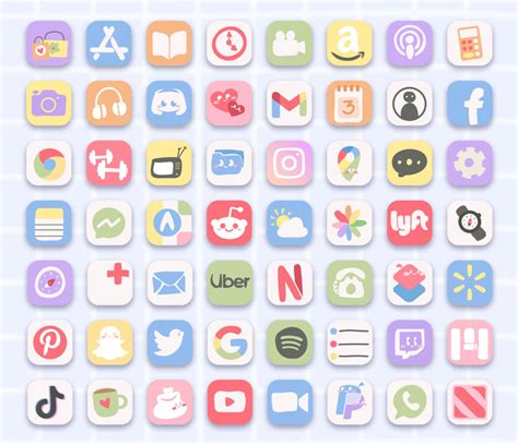 Cute Doodle App Icons For Ios And Android Aesthetic Pastel App Icons