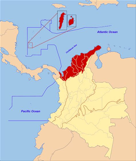 Caribbean Region Of Colombia Map Mapsof Net