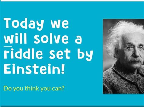 Einstein Riddle Complete Lesson Teaching Resources