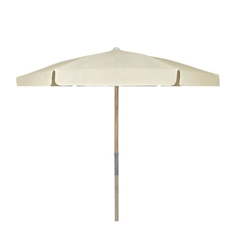 75 Ft Wood Beach Patio Umbrella With Natural Vinyl Coated Weave 7bpu