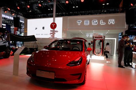 Tesla Shows Off Restyled Model 3 Sedan At Beijing Trade Fair World