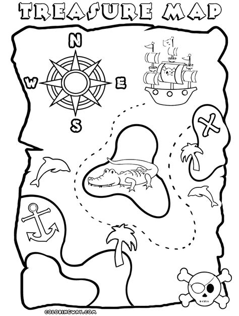 These preschool coloring sheets will introduce new concepts to your child in a fun and stress free manner. Treasure Map Coloring Pages For Kids - Coloring Home