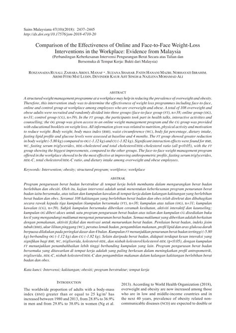 Di malaysia, dadah berbahaya sentiasa dianggap sebagai ancaman kepada masyarakat. JURNAL OBESITAS DI MALAYSIA PDF