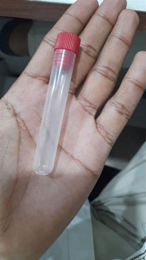 Plastic Transparent Plain Test Tube With Red Cap For Chemical