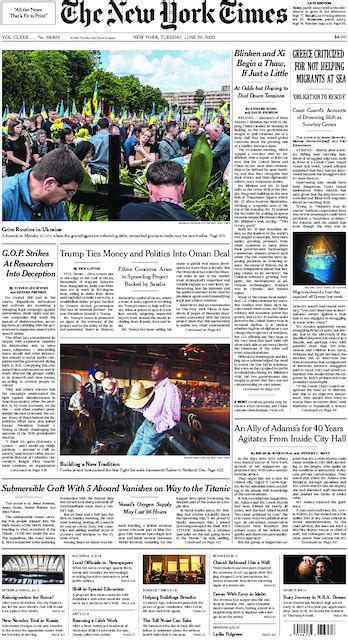 The New York Times In Print For Tuesday June 20 2023 The New York Times