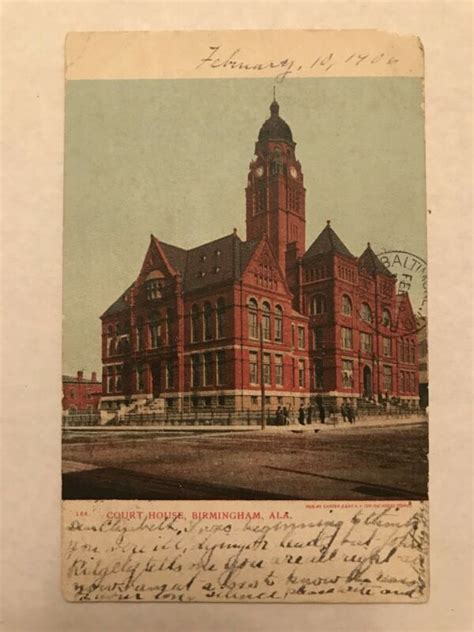 Rare Antique C1906 Court House Birmingham Alabama Postcard Antique