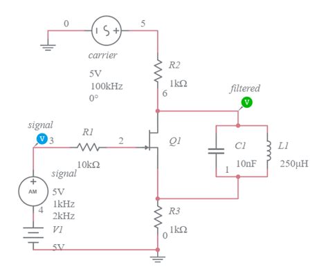 Am Modulator Transistor Fet 1 Multisim Live