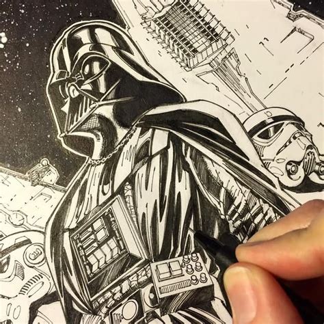 J Scott Campbell Drawing Darth Vader Scott Campbell