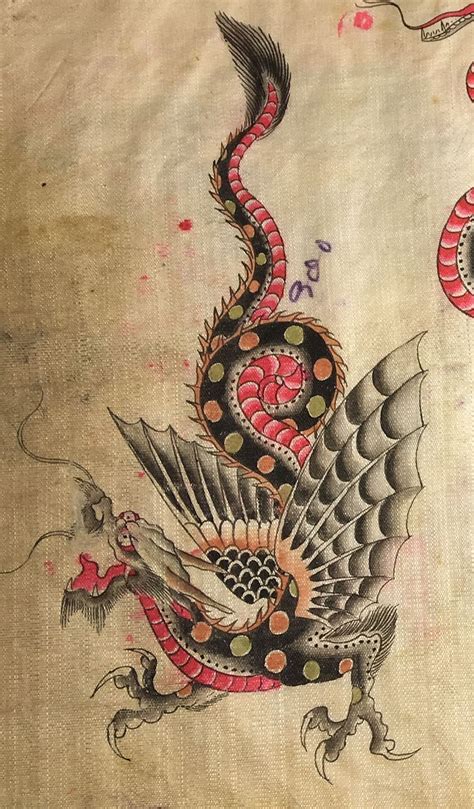 Traditional Dragon Tattoo Flash