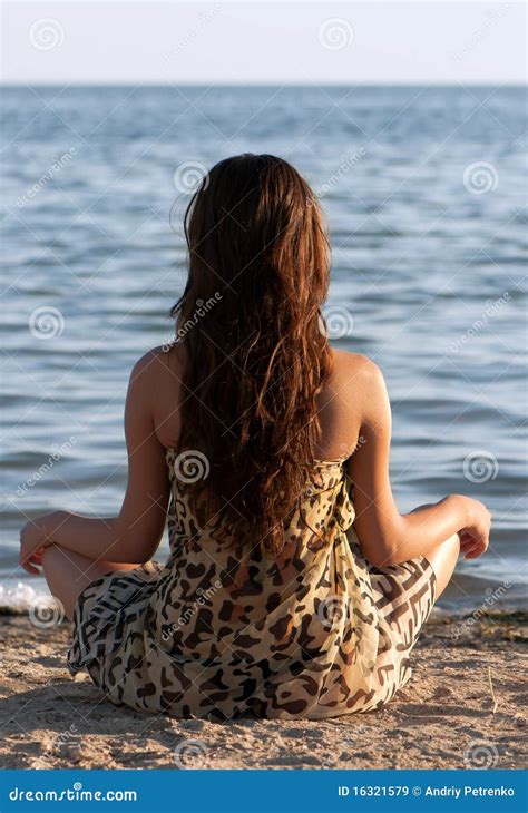 Girl Relaxation On The Beach Stock Image Image Of Meditation Girl