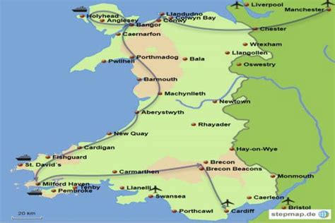 Online ein blick auf die wales karte. Wales: Schlösser und Herrenhäuser - 7 Tage Selbstfahrertour