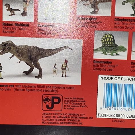 1993 Kenner Jurassic Park Electronic Dilophosaurus With Stiking Jaw