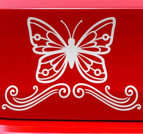Ornamental Butterfly Car Decal Tenstickers