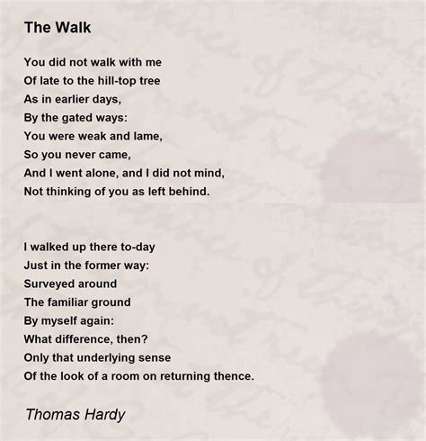 The Walk Poem By Thomas Hardy Poem Hunter