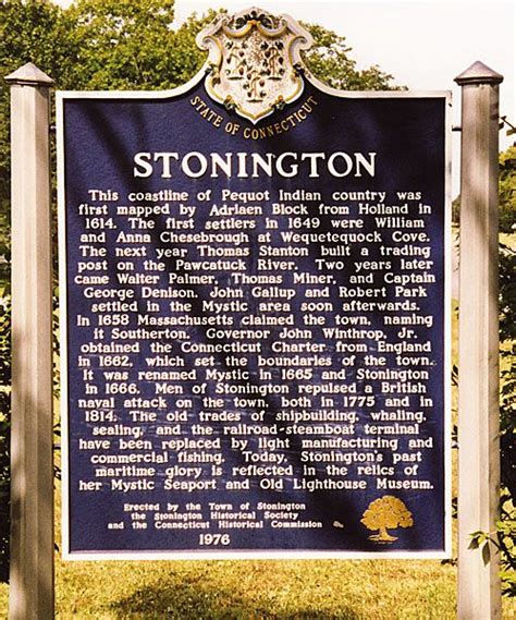 Stonington Historical Marker Connecticut History Stonington