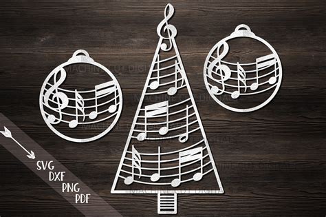 Christmas Tree With Music Notes Hanging Ornaments Decoration Etsy