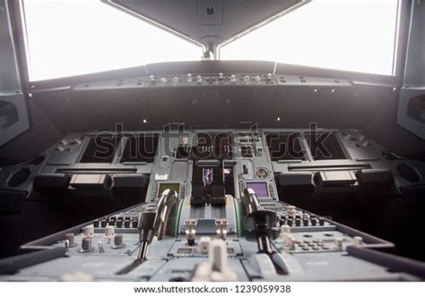 Inside Airplane Pilot Cabin Stock Photo 1239059938 Shutterstock