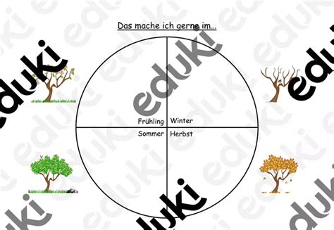 Arbeitsblatt Zu Den Jahreszeiten Unterrichtsmaterial In Den Fächern Daz Daf And Sachunterricht