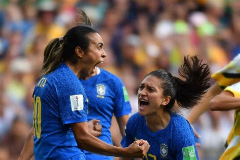 women s world cup marta equals world cup scoring record despite shock brazil defeat london