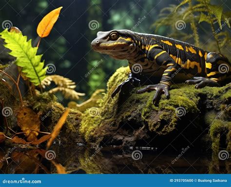 Ai Generated Illustration Wildlife Concept Of Barred Tiger Salamander