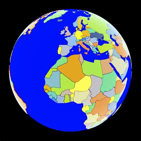 3ds Max Globe Political Maps Earth