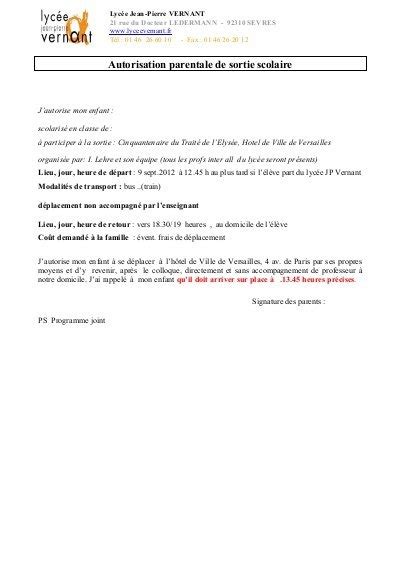 Lettre de motivation école privée catholique gratuite. autorisation parentale pour une sortie - Modele de lettre type