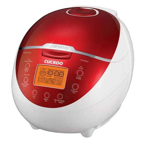 Cuckoo Cup Red And White Micom Rice Cooker Cr F The Home Depot