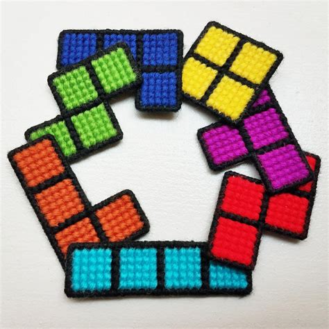 Tetris Magnets Video Game Decor Pixel Art Retro Video Etsy